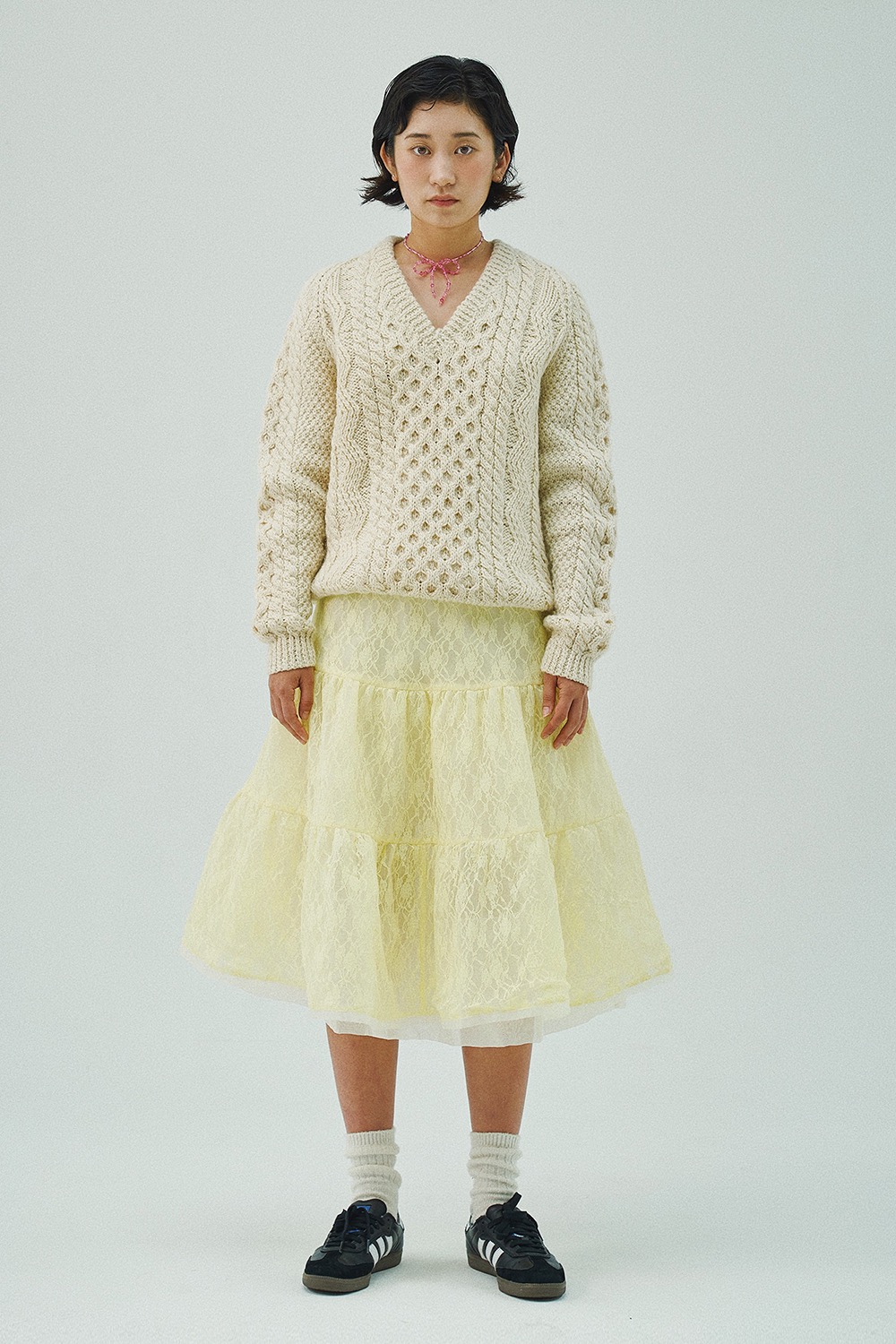 Cecile lace skirt(lemon)