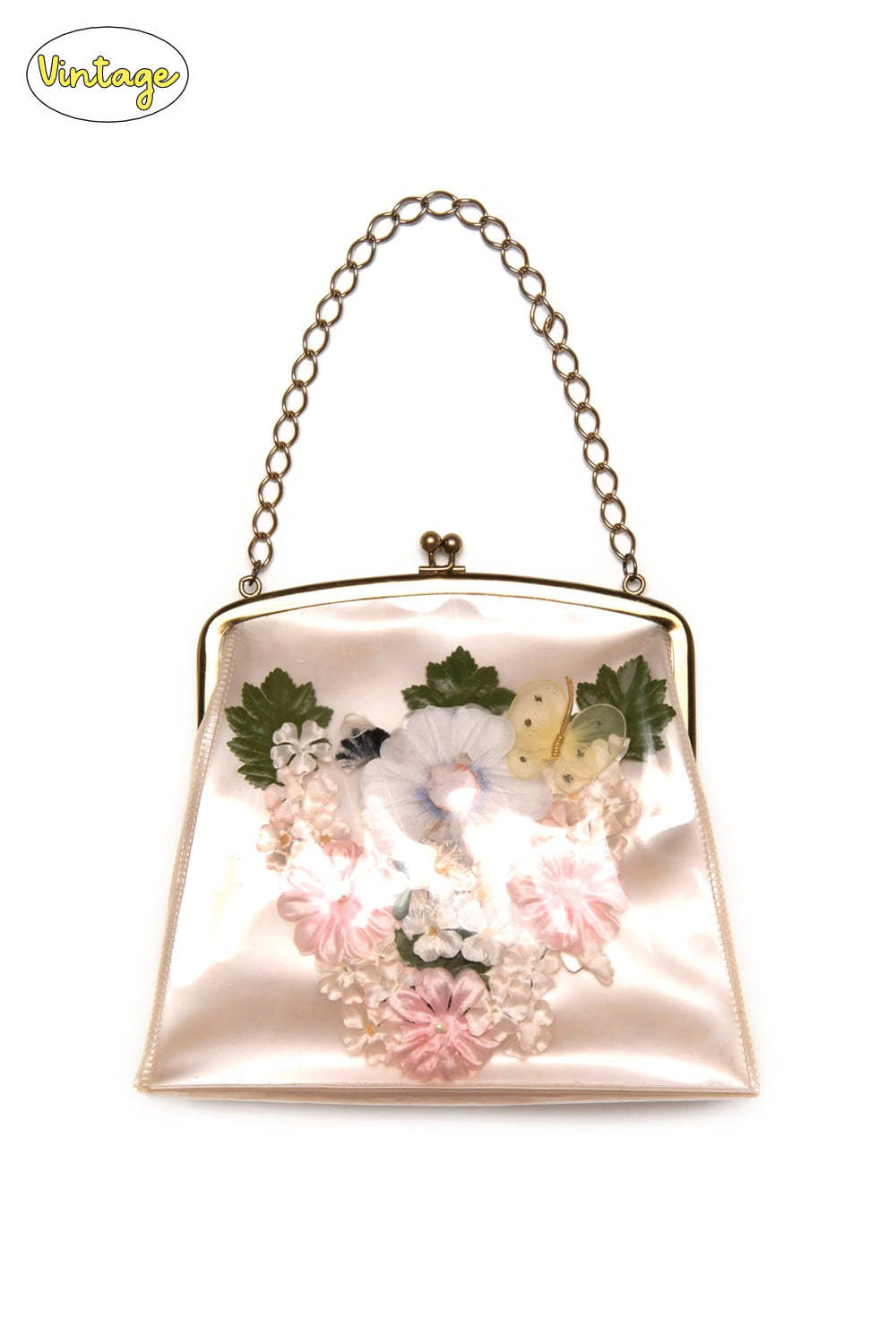 1960&#039;s Floral pvc purse